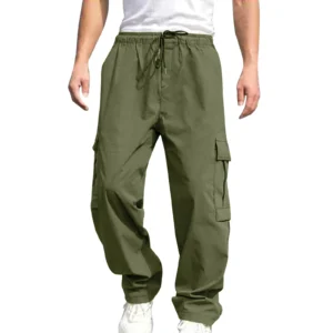 Long Solid Color Trousers Casual Work Pants with Pockets