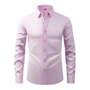 Casual Business Button-Down Shirt with Long Sleeves
