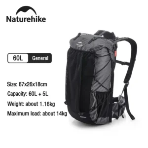 Mountain Backpack 60+5L Waterproof High Capacity