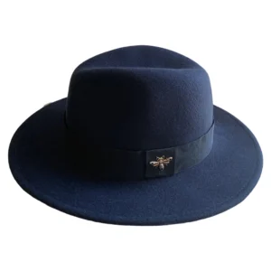 Classic Wool Fedora Hat- Vintage Wide Brim Panama Hat
