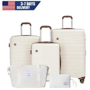 Luggage Sets 5 Piece, Suitcase with Double Spinner TSA Lock, Hardcase