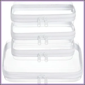 Clear Hard Shell Zipper Pouch Set